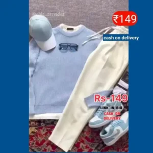 “Men’s Premium Knitwear Trousers & Sneakers Combo | Smart Casual Lifestyle Outfit 2025 • Comfortable Daily Wear • Value-Focused Style Collection”